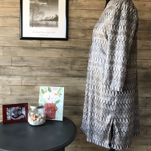 Chico’s/Travelers Chevron Jacket Standstead Gray - Picture 5 of 7